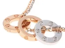 Cartier カルティエ ラブ ネックレス B7219700 K18WG/PG/6Pダイヤモンド計0.01ct 2017年正規品【472】SJ