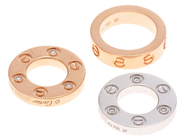 Cartier カルティエ ラブ ネックレス B7219700 K18WG/PG/6Pダイヤモンド計0.01ct 2017年正規品【472】SJ