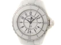 CHANEL　シャネル　J12　ホワイト文字盤　セラミック/SS　クォーツ　ボーイズ腕時計　H0968【431】