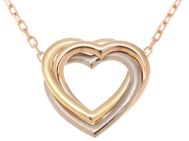 Cartier カルティエ トリニティハート ネックレス K18YG/WG/PG ゴールド 4.0g 2120500282732 【471】L