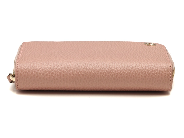 GUCCI　グッチ　インターロッキングG ジップアラウンドウォレット　ピンク　レザー　464884【431】2120500283937