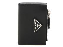 PRADA　プラダ　コイン・カードケース　トライアングル　ブラック　サフィアーノ　1418092　2120500289021【437】