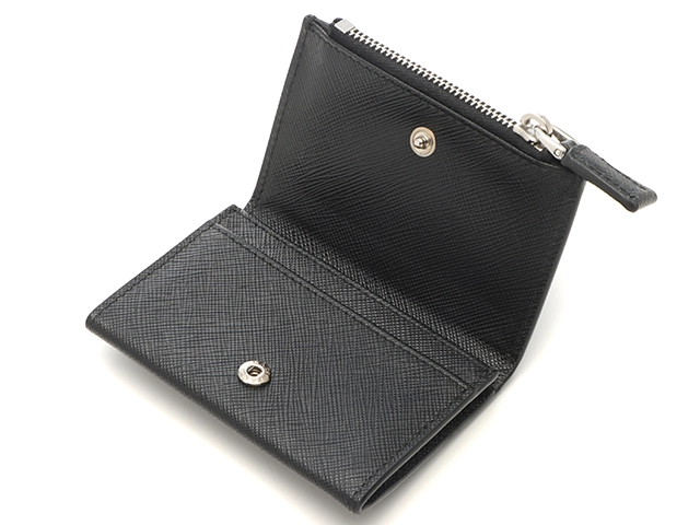 PRADA　プラダ　コイン・カードケース　トライアングル　ブラック　サフィアーノ　1418092　2120500289021【437】