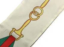 GUCCI グッチ スカーフ インターロッキングＧホースピットプリント ベージュ/ネイビー【472】RKT