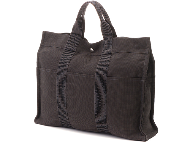 【お値下げ】HERMESエルメス エールライン MMトート エルメス HERMES エールライントートMM グレー ナイロン