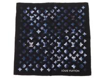 Louis Vuitton　ルイヴィトン　カレ・バンダナ　マヒナ　ブルー／ブラック　シルク　M77428　【472】HSA