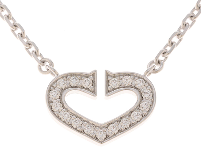 Cartier カルティエ Cハート ネックレス ダイヤモンド WG D 5.3g