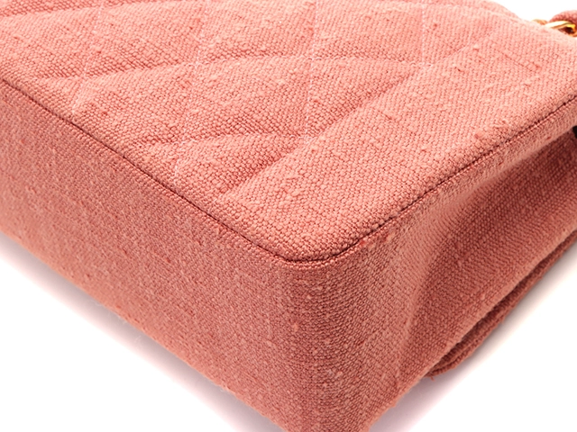 CHANEL　シャネル マトラッセ ダイアナ22 チェーンショルダー　ピンク　ゴールド金具　キャンバス【471】