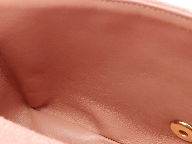 CHANEL　シャネル マトラッセ ダイアナ22 チェーンショルダー　ピンク　ゴールド金具　キャンバス【471】