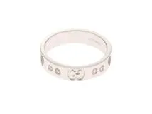 GUCCI　 グッチ　  リング　アイコンアモール 　＃9号　 K18ホワイトゴールド　ダイヤモンド 　重さ約3.3g 【472】HA