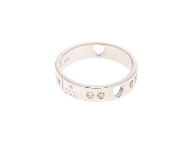 GUCCI グッチ リング アイコンアモール ＃9号 K18ホワイト