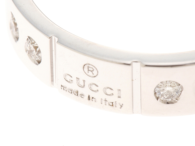 GUCCI グッチ リング アイコンアモール ＃9号 K18ホワイト