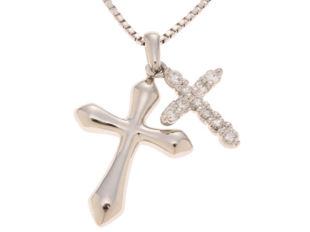 JEWELRY　ジュエリー　ネックレス　PT850/PT900プラチナ　ダイヤモンド0.17ct  　約6.8g  　2120700015192【208】
