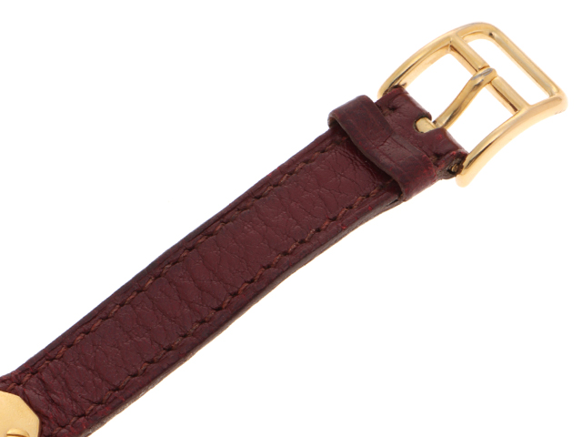 HERMES エルメス ケリーウォッチ KE1.201 レッド文字盤 GP/革