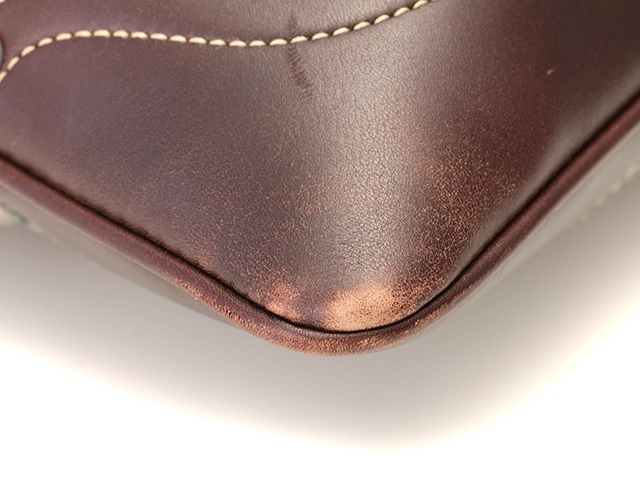 PRADA　 プラダ　ロゴジャカード　ショルダーバッグ　ブラウン　キャンバススラッシュレザー　BT0536【431】2120700016786