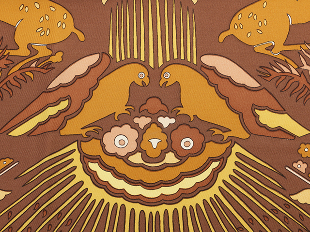 2507-90｜エルメス カレ 90 スカーフ シルク ブラウン タグあり HERMES エルメス スカーフ カレ90 TALLY-HO ブラウン シルク【472】YY