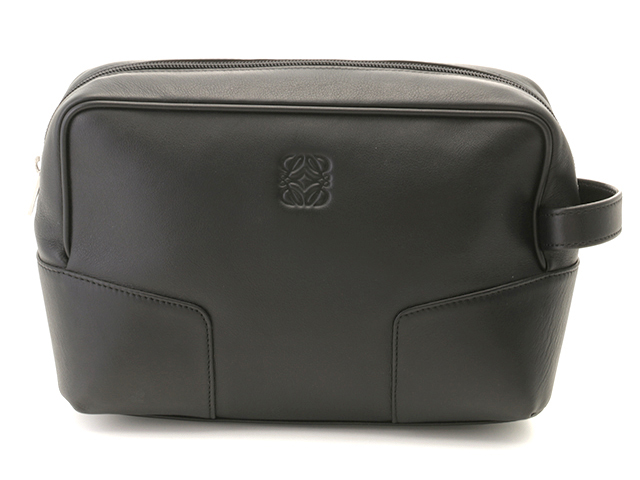 LOEWE ロエベ アナグラム セカンドバッグ ブラック カーフ 【472