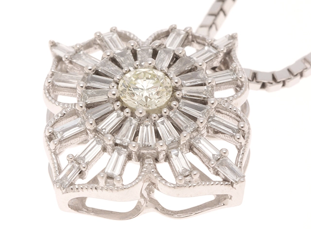 JEWELRY ノンブランドジュエリー ネックレス K18ホワイトゴールド ダイヤモンド計0.38ct 【472】SJ