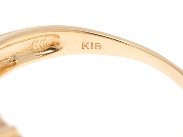 JEWELRY ジュエリー リング K18 ゴールド 13.5号 透明石（クリア