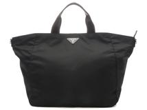 PRADA　プラダ　2WAYラージトートバッグ　ブラック　ナイロン/レザー【433】2120700021179