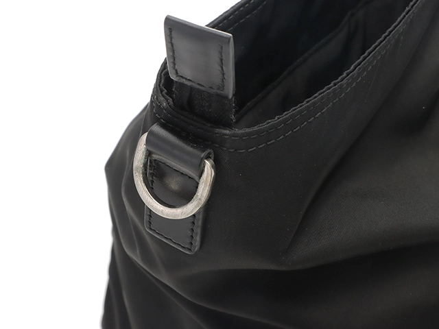 PRADA　プラダ　2WAYラージトートバッグ　ブラック　ナイロン/レザー【433】2120700021179