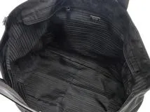 PRADA　プラダ　2WAYラージトートバッグ　ブラック　ナイロン/レザー【433】2120700021179