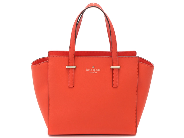 kate spade ケイトスペード シダーストリート 2WAYバッグ オレンジ ゴールド金具 レザー PXRU5491【434】