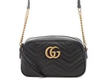 GUCCI　グッチ　GGマーモント　キルティング　スモール ショルダーバッグ　ブラック　レザー　447632　2120800005727　【205】