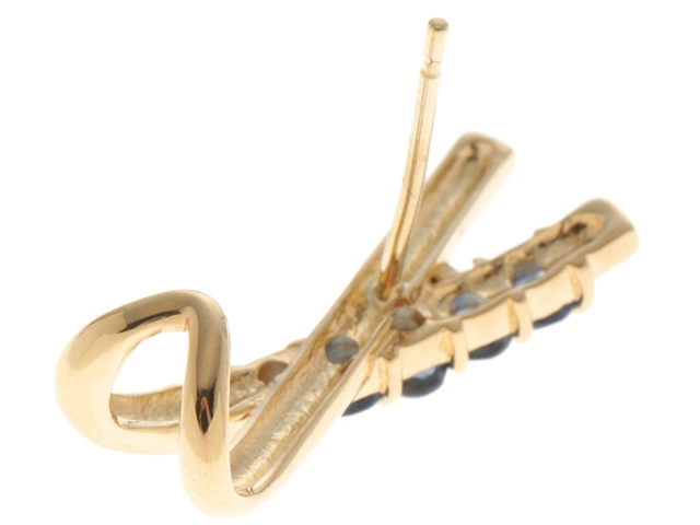 JEWELRY　ノンブランドジュエリー　貴金属・宝石　ピアス　K18イエローゴールド　サファイア　2.4g　2120800006052　【205】