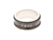 TIFFANY&CO ティファニー ジュエリー 指輪 1837 リング ミッドナイト 925 シルバー ブラック チタン 11.5号 7.4g【473】