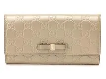 GUCCI グッチ グッチシマ リボン コンチネンタルウォレット シャンパンゴールド 388679【430】2120800008629