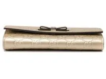 GUCCI グッチ グッチシマ リボン コンチネンタルウォレット シャンパンゴールド 388679【430】2120800008629