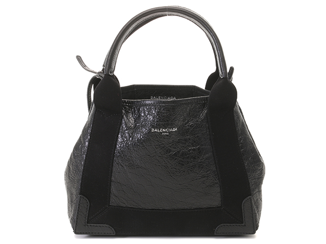 品質保証 BALENCIAGA バレンシアガ レザー ブラック ネイビーカバスXS バッグ