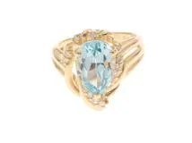 JEWELRY　ジュエリー　 　リング　K18 ゴールド　#11  　ブルートパーズ4.19　ダイヤモンド0.17   　5.6g  　【472】HG