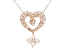 JEWELRY　ジュエリー　ネックレス　K18WG/PG ゴールド　ダイヤモンド0.23　1.4g　2120800010219　【471】L