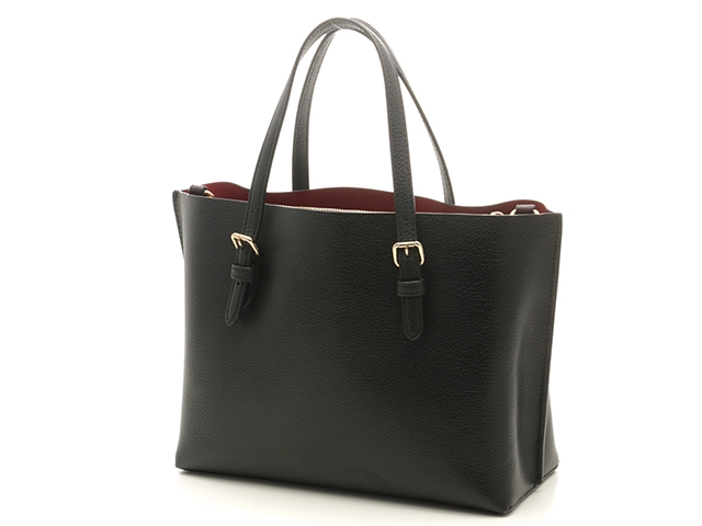 COACH アウトレット コーチ レザー モリー トート 25 ハンドバッグ ショルダーバッグ 2way ブラック×トゥルーレッド【208】2121000001762