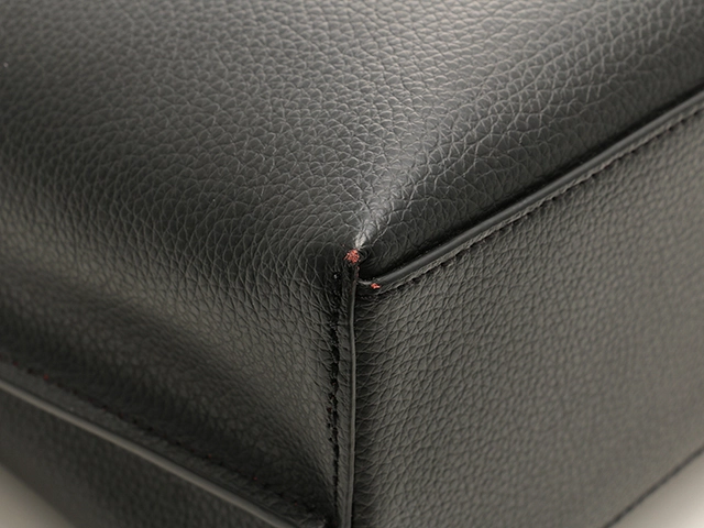 COACH アウトレット コーチ レザー モリー トート 25 ハンドバッグ ショルダーバッグ 2way ブラック×トゥルーレッド【208】2121000001762