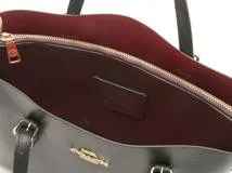 COACH アウトレット  コーチ レザー モリー トート 25 ハンドバッグ ショルダーバッグ 2way ブラック×トゥルーレッド【208】2121000001762