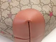 GUCCI　グッチ　GGスプリーム　スター　トートバッグ　ベージュ／ピンク　ＰＶＣ／レザー　【208】2121000002219