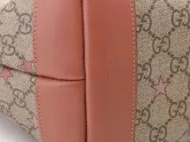 GUCCI　グッチ　GGスプリーム　スター　トートバッグ　ベージュ／ピンク　ＰＶＣ／レザー　【208】2121000002219