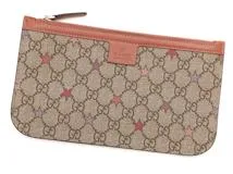 GUCCI　グッチ　GGスプリーム　スター　トートバッグ　ベージュ／ピンク　ＰＶＣ／レザー　【208】2121000002219