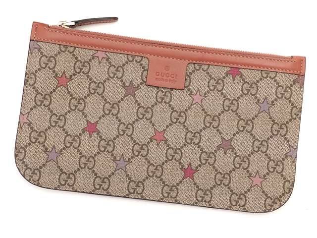 GUCCI　グッチ　GGスプリーム　スター　トートバッグ　ベージュ／ピンク　ＰＶＣ／レザー　【208】2121000002219