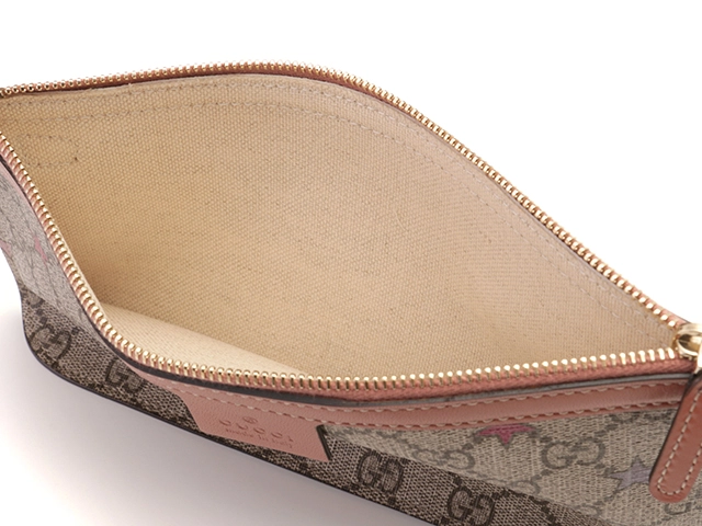 GUCCI　グッチ　GGスプリーム　スター　トートバッグ　ベージュ／ピンク　ＰＶＣ／レザー　【208】2121000002219