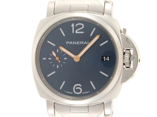 PANERAI 　2021年ギャランティー　オフィチーネ　パネライ　ルミノールドゥエ　PAM01123　ステンレス　ブルー　自動巻き　30m防水　【432】　2121000004343