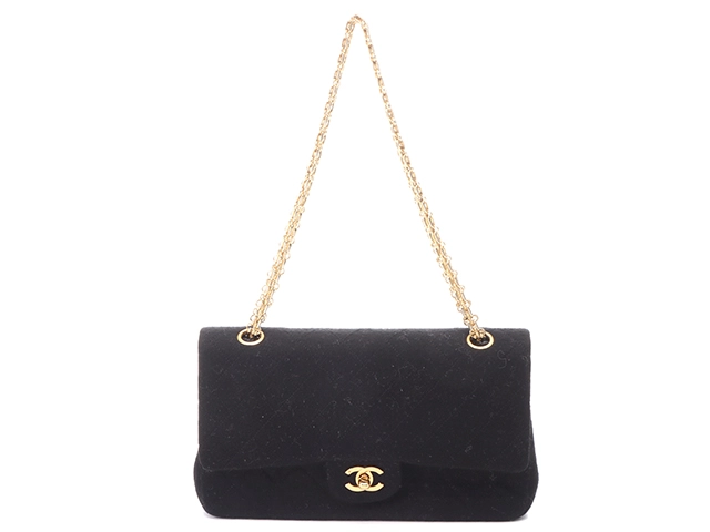 CHANEL シャネル マトラッセWフラップ25 Wチェーンショルダー ブラック/GP コットンジャージ A01113 【471】SK  2121000008150 の購入なら「質」の大黒屋（公式）