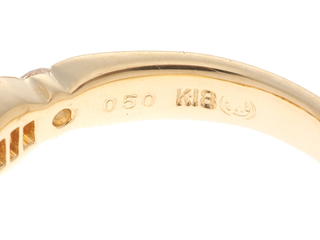 JEWELRY ノンブランド ジュエリー 指輪 リング K18 イエローゴールド ダイヤモンド 10.5号 3.8g【473】