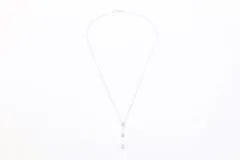 JEWELRY ノンブランドジュエリー Y字チェーン ネックレス K18WG ホワイトゴールド 3P ダイヤモンド 0.10ct 【460】2121000011839