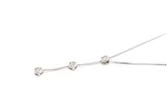 JEWELRY ノンブランドジュエリー Y字チェーン ネックレス K18WG ホワイトゴールド 3P ダイヤモンド 0.10ct 【460】2121000011839