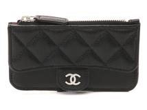 CHANEL　シャネル　マトラッセ フラップフラグメントケース　ブラック/SV　キャビア　AP2570【430】2121000015189