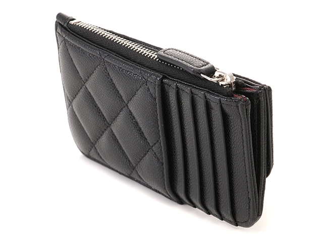 CHANEL　シャネル　マトラッセ フラップフラグメントケース　ブラック/SV　キャビア　AP2570【430】2121000015189